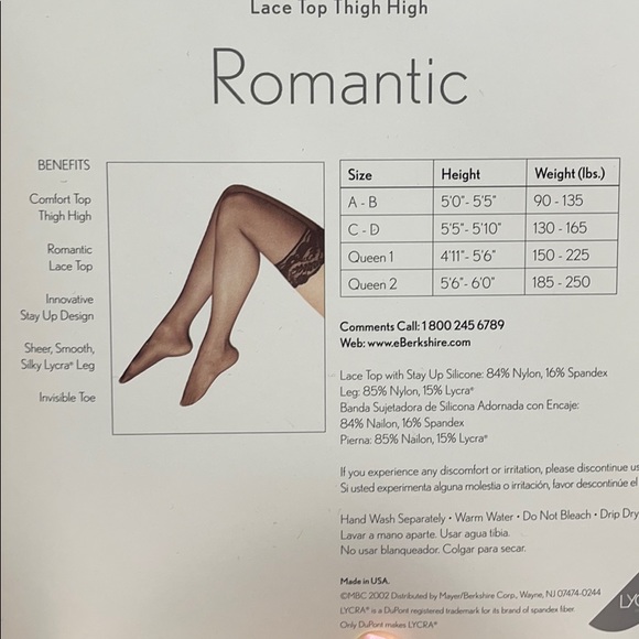 (4 Pairs) NEW Berkshire Romantic Lace Thigh High Stockings Hosiery 1363 Ivory - Picture 2 of 2